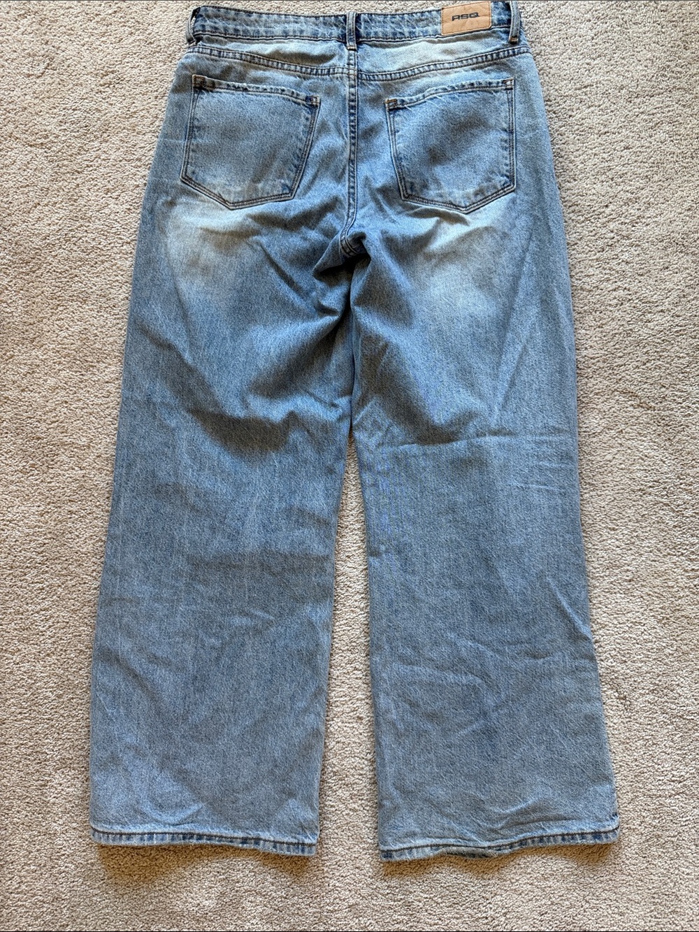 Light Blue Women's Lowrise Wide Leg pants - Picture 3 of 5
